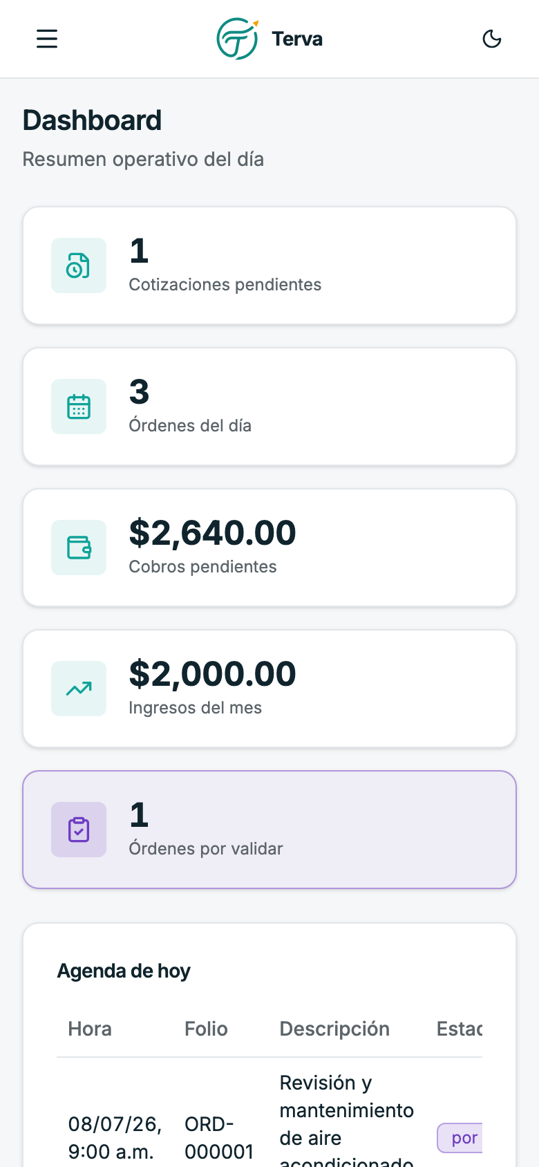 Terva en el celular